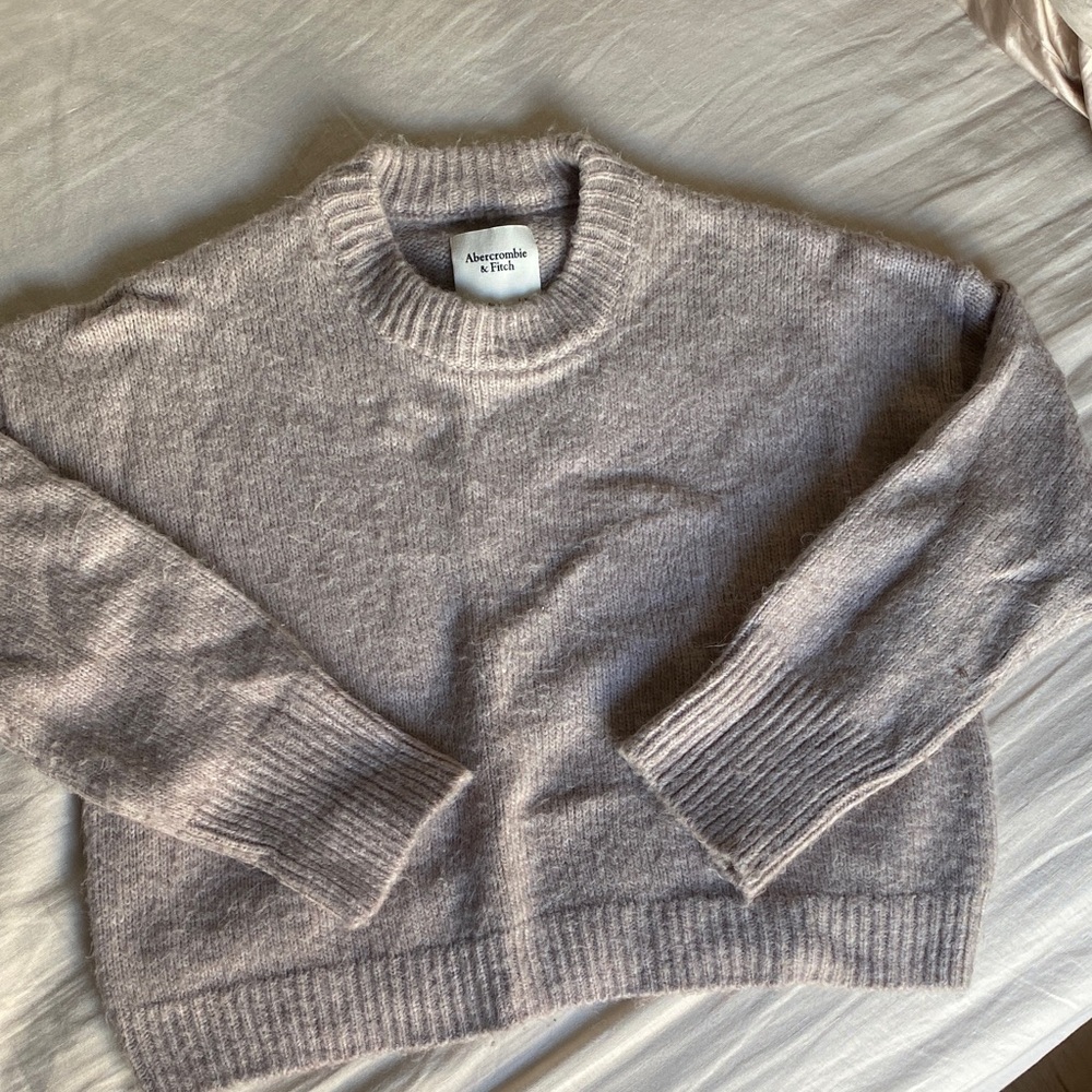 Abercrombie & Fitch Taupe Wedge Crew Sweater